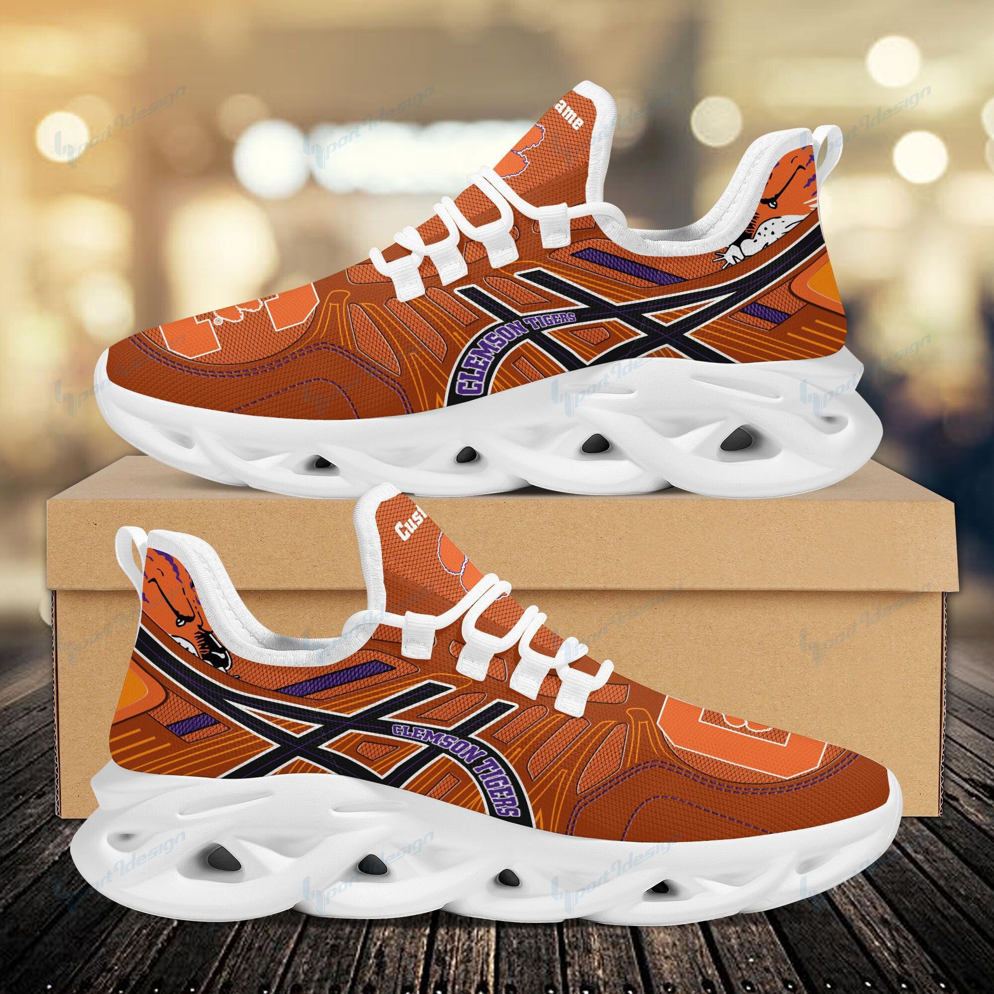 Clemson Tigers Personalized Yezy Running Sneakers Bb640