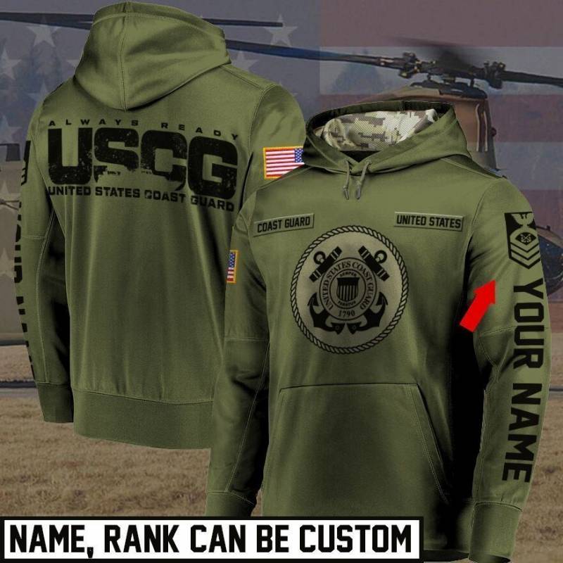 United States Coast Guard Pullover Hoodie Customize 3