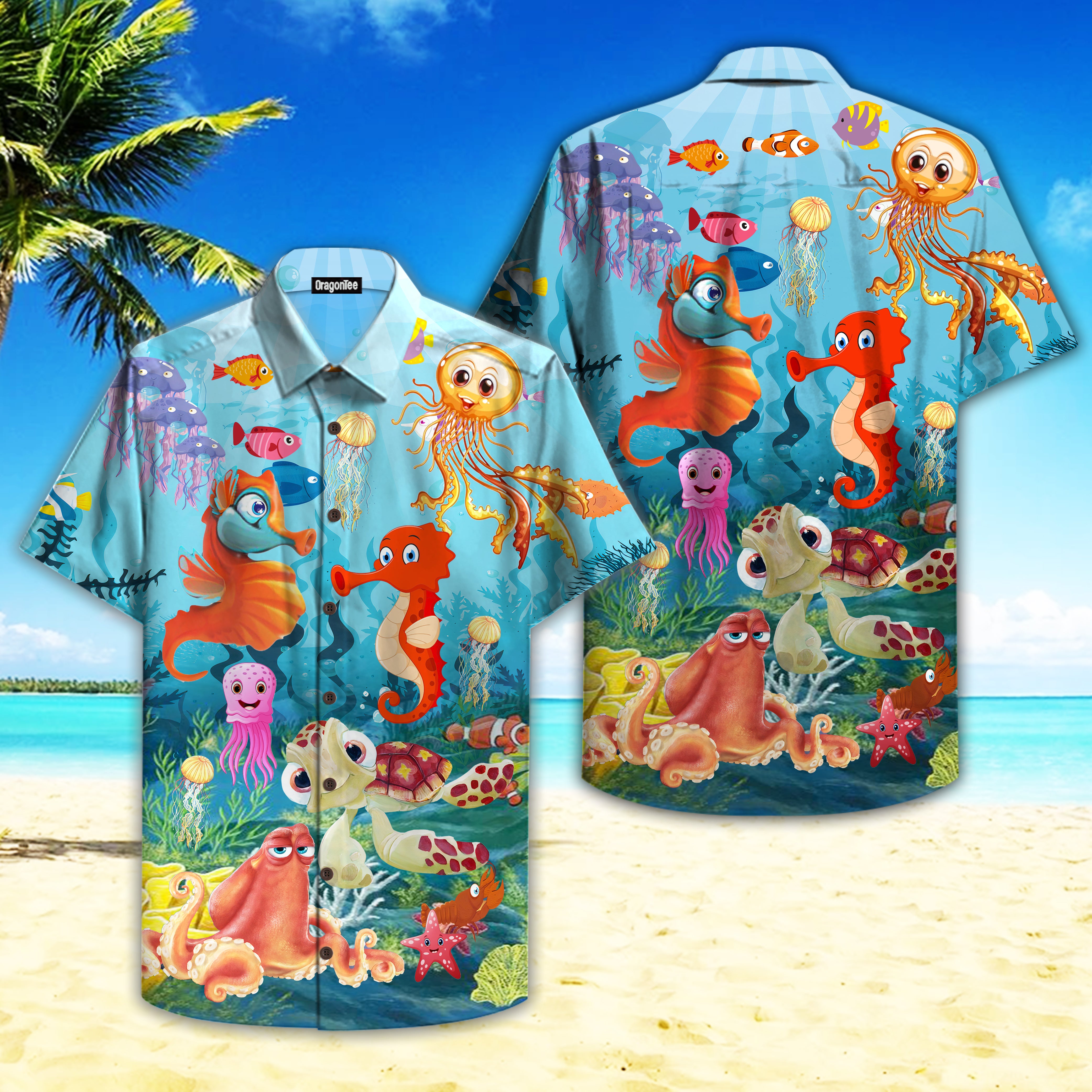 Oragontee Crazy Funny Under The Ocean Life Hawaii Shirt For Men Women Adult Ha44155