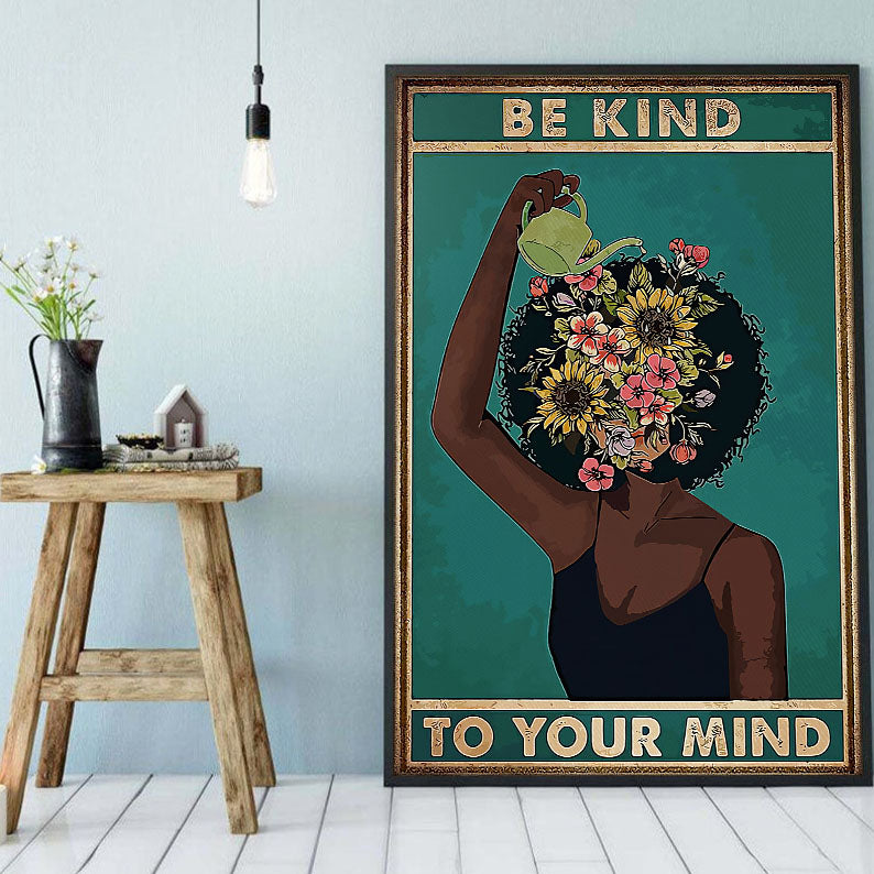 Black African Custom Canvas Vintage Black History Month Poster Art Print Black Woman Illustration African Men Alluring Wall Of Art