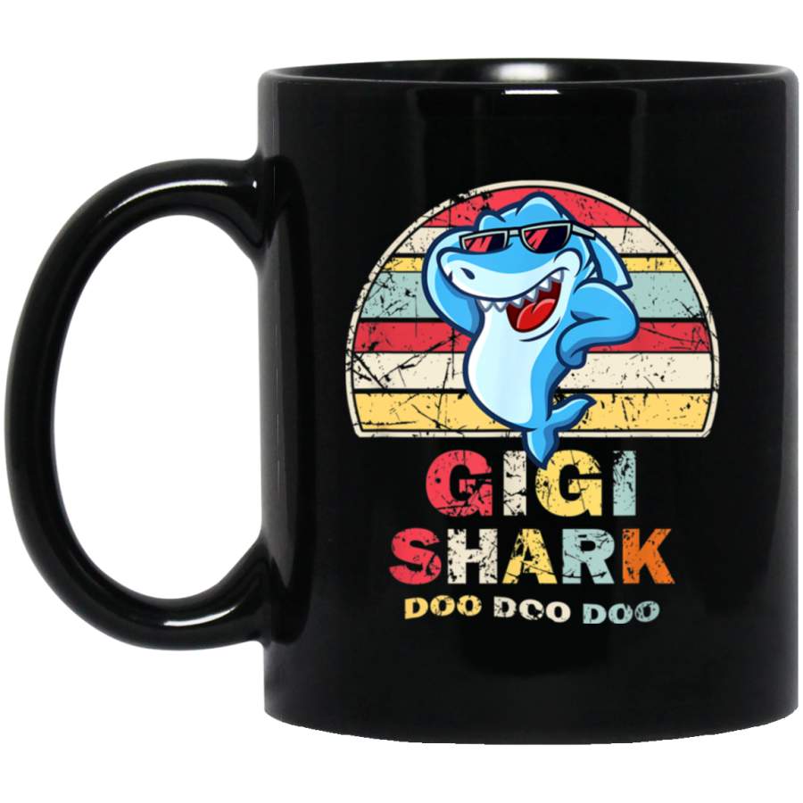 Vintage Gigi Shark Doo Doo Doo Father Mother Gifts Black Mug