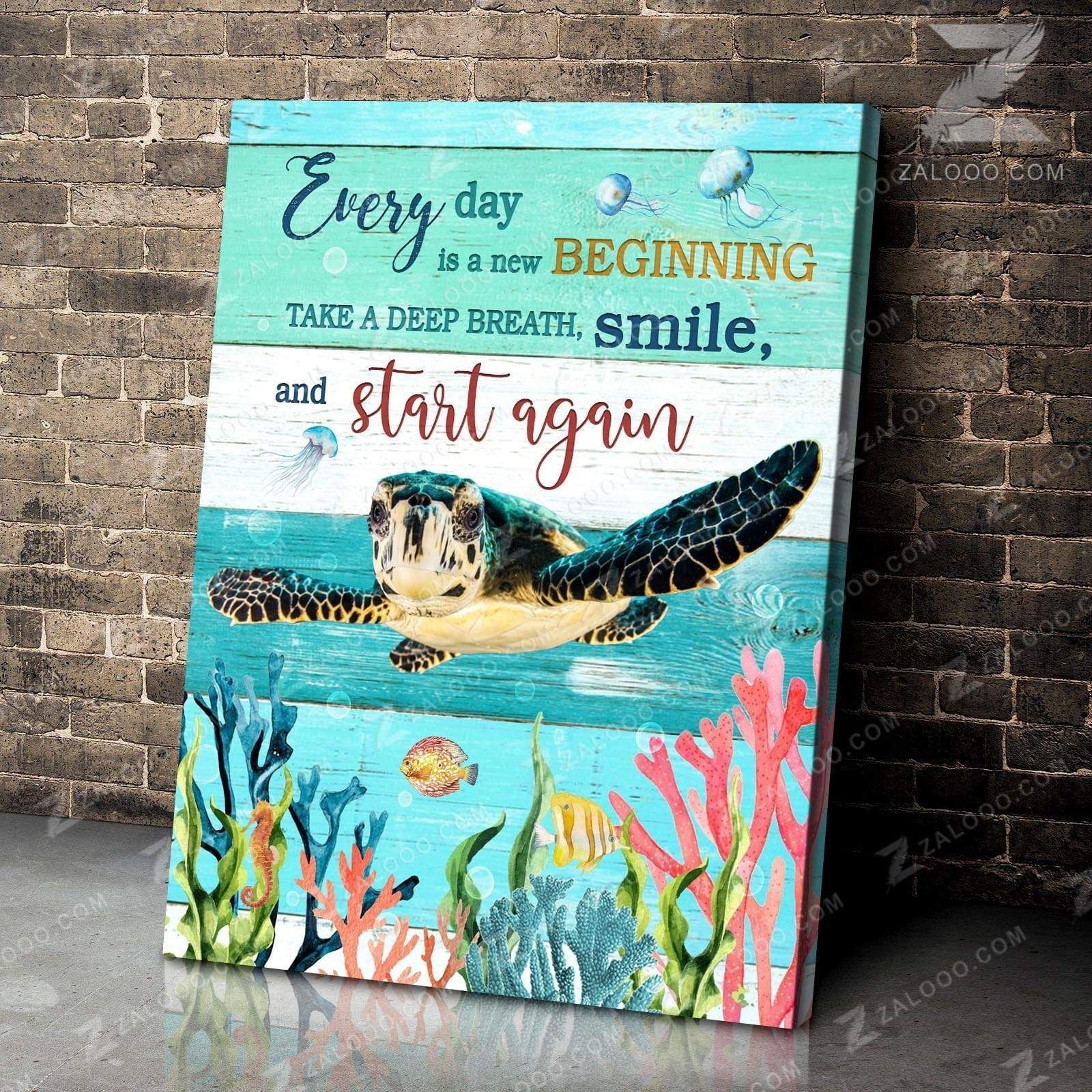 – Turtle – Canvas – Every Day Is A New Beginning
