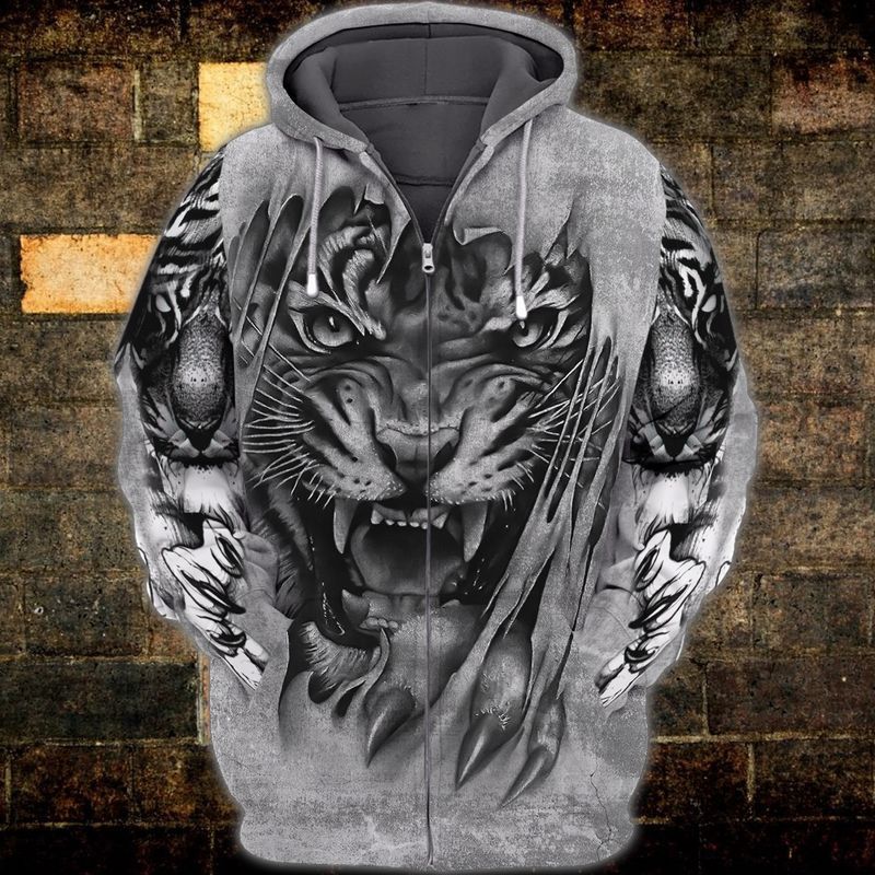 Cool Art Tiger All Over Print Unisex 3D Hoodie T Shirt All Over Print Plus Size S-5Xl