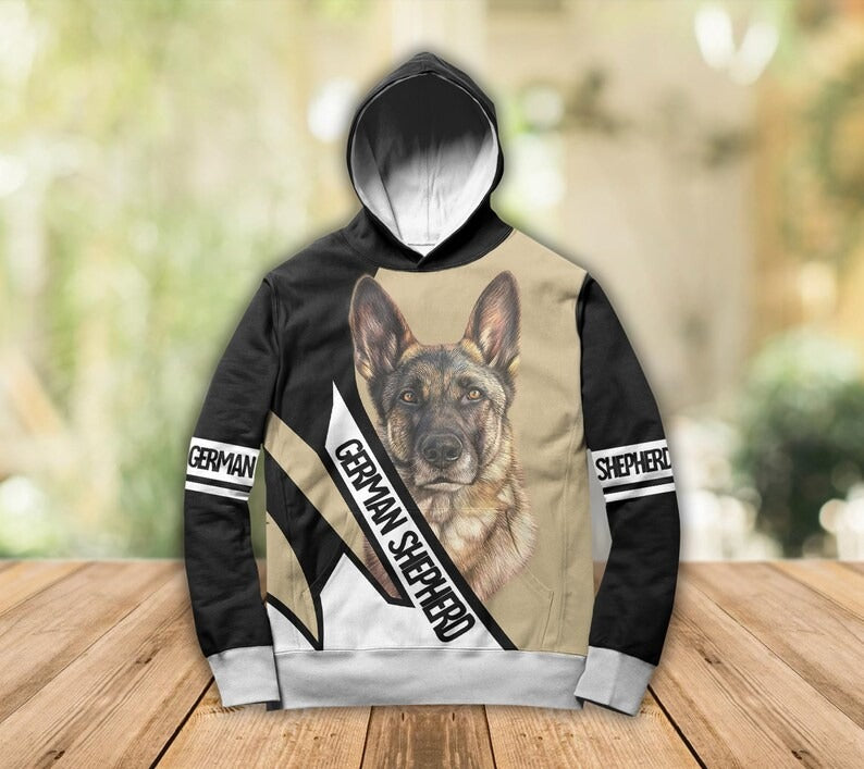 Personalized Dog Christmas Gift, German Shepherd 3D Hoodie Shirt, Funny Dog Hoodie, Dog Christmas Shirt