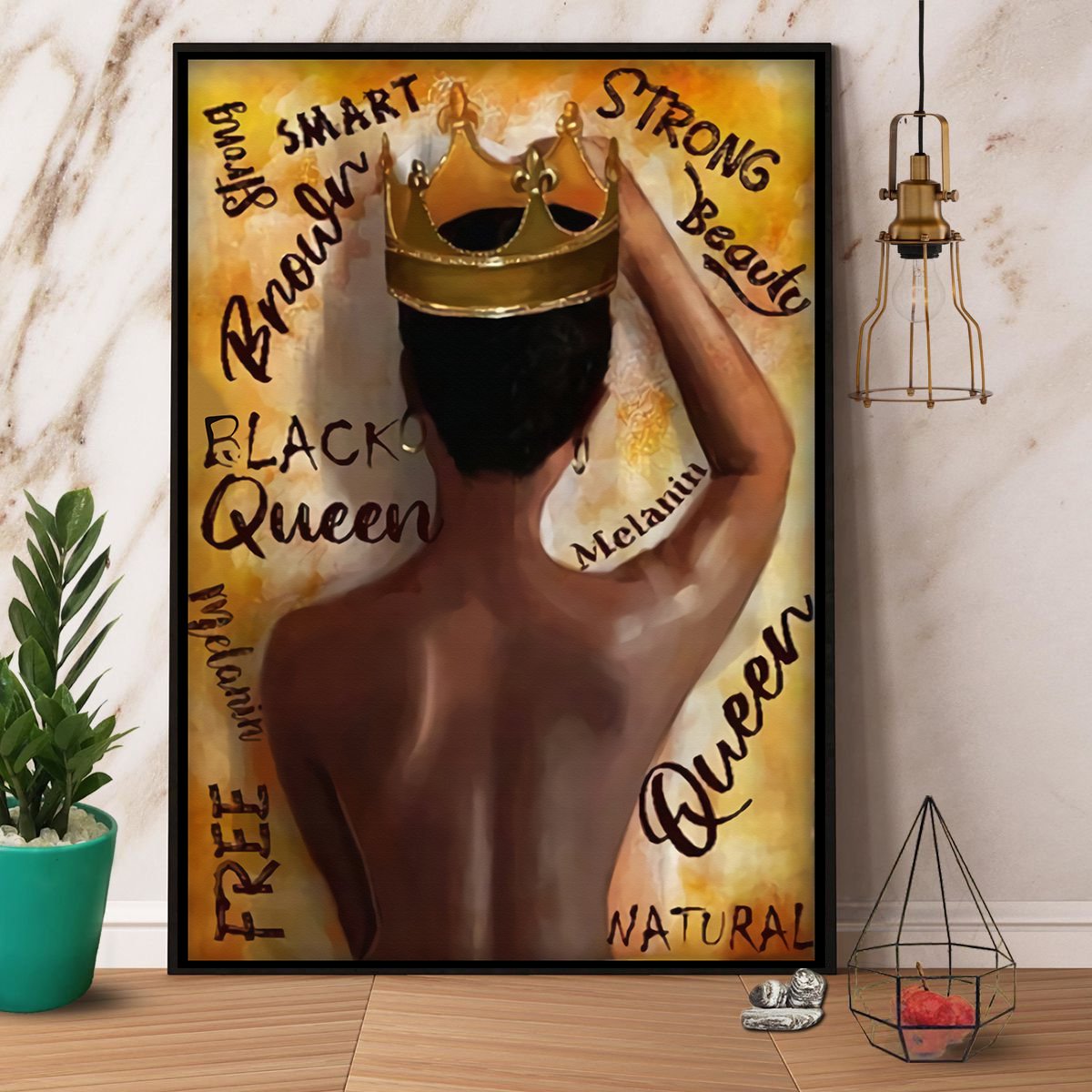 Black Queen Brown Strong Smart Beauty Queen Natural Crown  Poster No Frame Matte Canvas