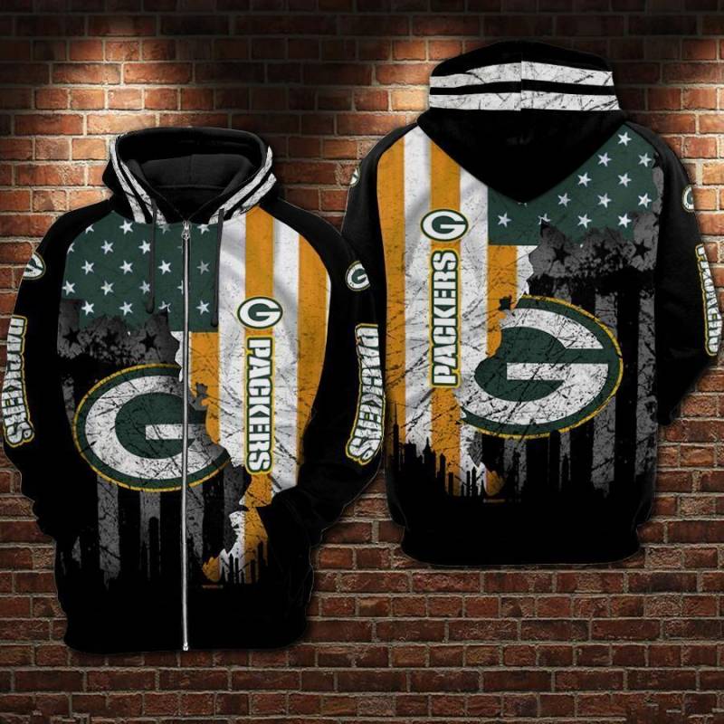 Green Bay Packers Flag New Hoodie