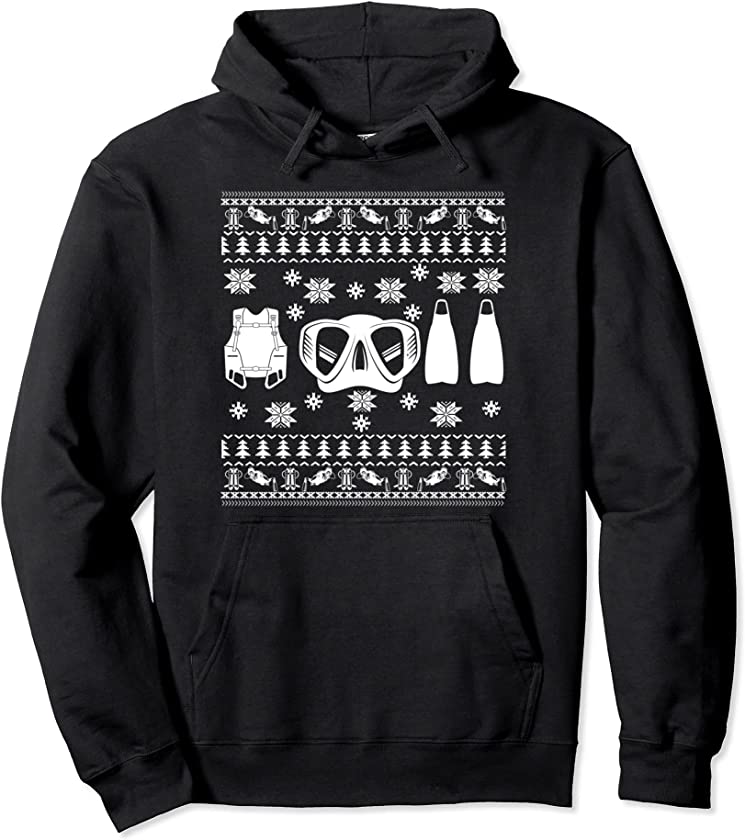 Scuba Diver Equipment Ugly Christmas Sweater Style Shirt Pullover Hoodie