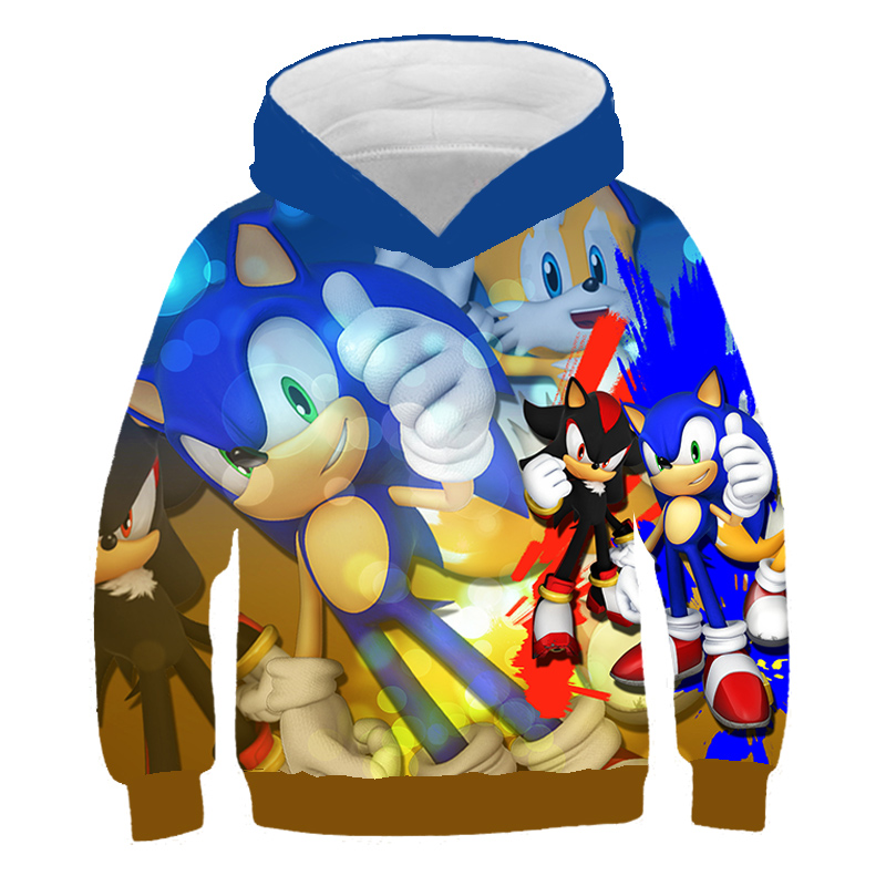 4-14Years Old Children’s Super Sonics hoodies Autumn Long Sleeve Sonics Sweater Kids Clothes Boys And Girls Sweatshirts Baby Top alx