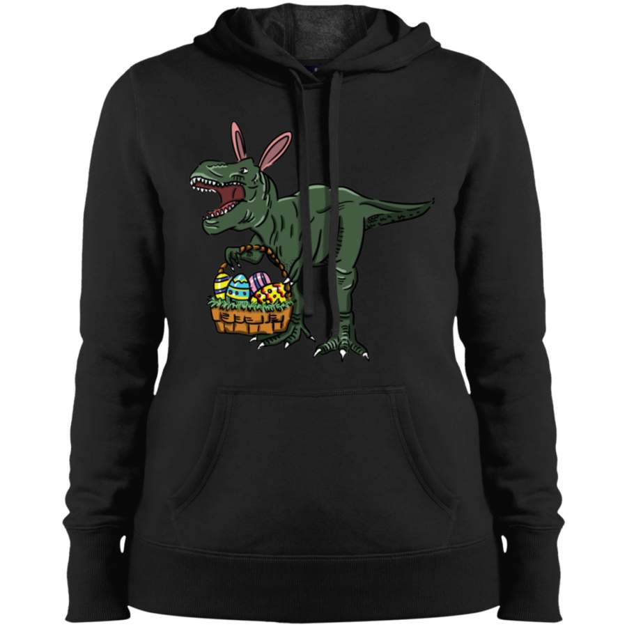 AGR Easter t-shirt dinosaur in bunny ears. Easter egg basket, Easter T-Shirt, Happy Family Easter Tee Gift Idea Ladies’ Pullover Hooded Sweatshirt