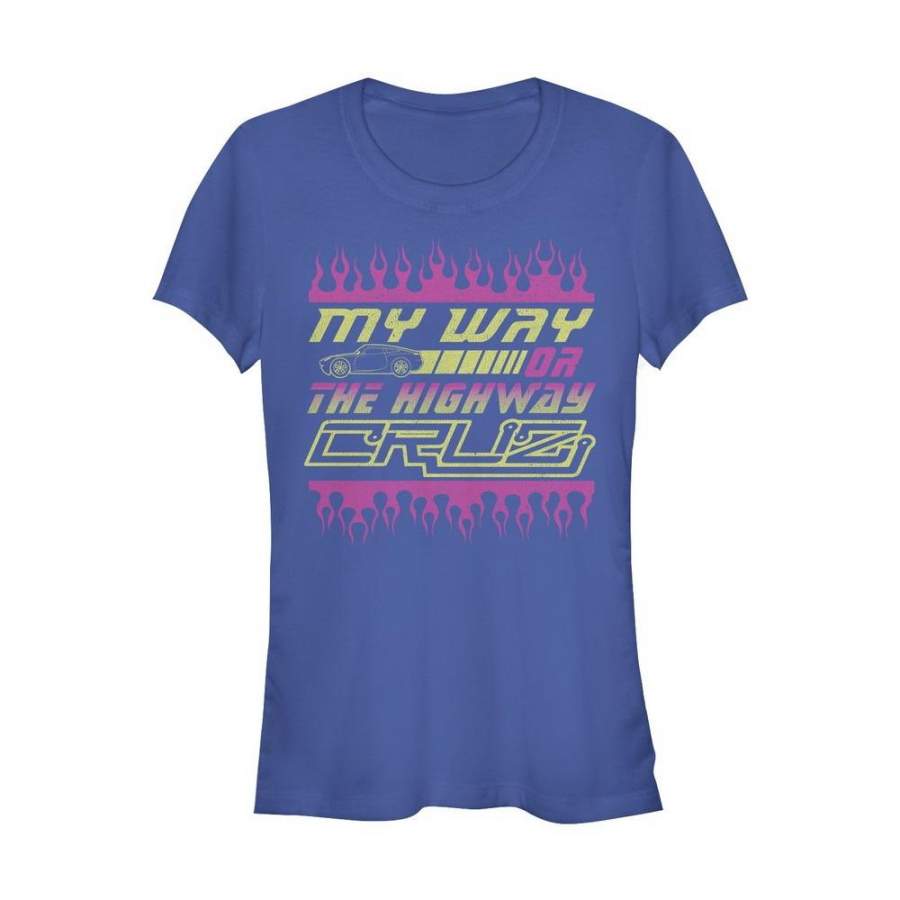 Cars Junior’s My Way or Highway  T Shirt Royal Blue