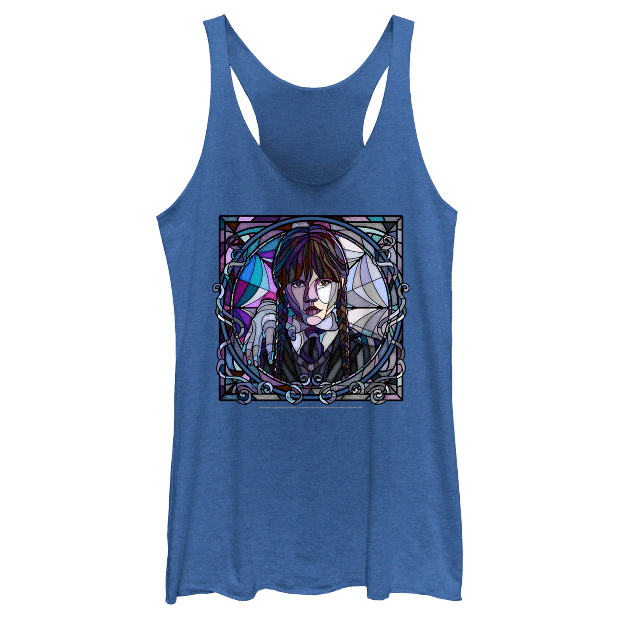 Women’S Wednesday Stained Glass Addams Portrait Racerback Tank Top