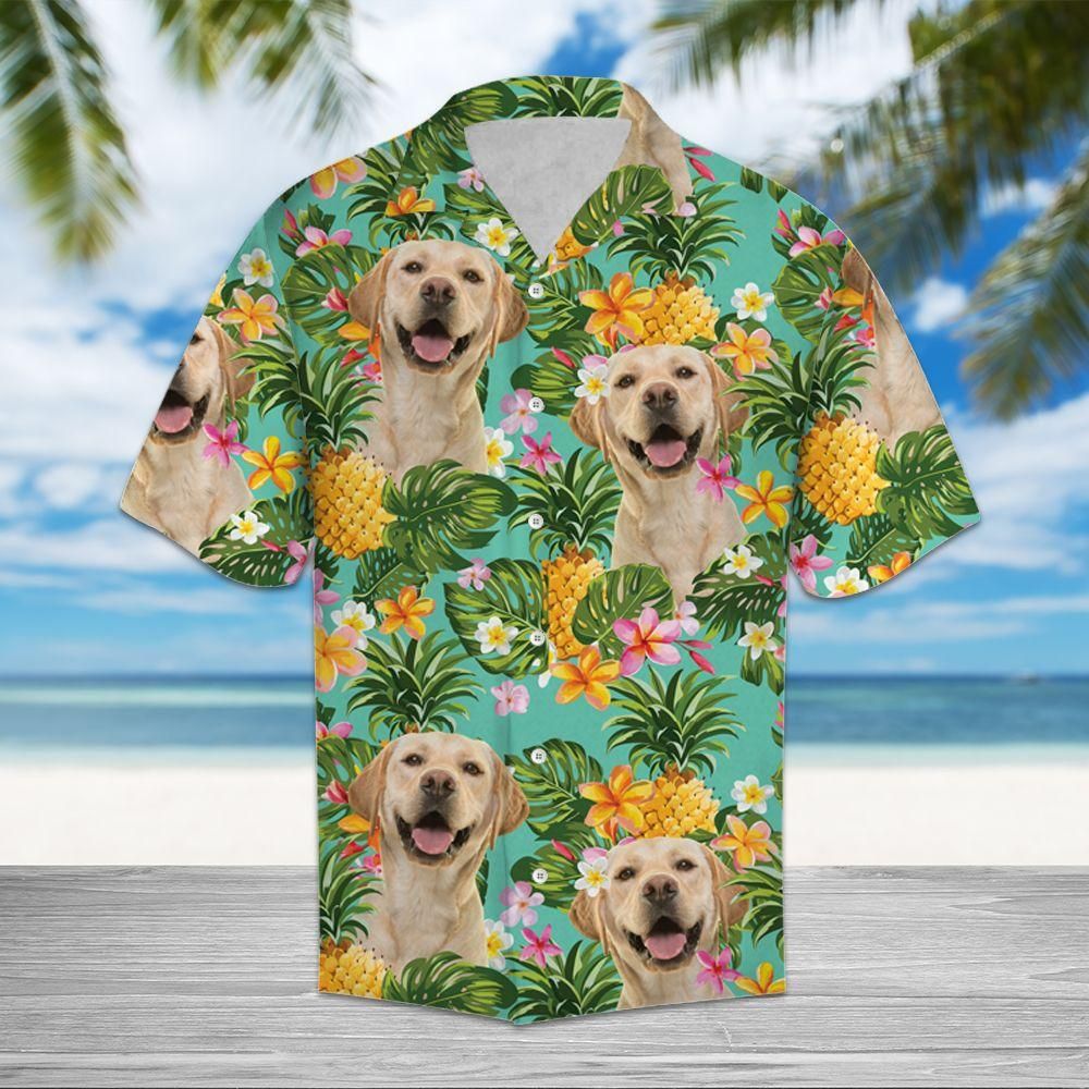 Tropical Pineapple Labrador Retriever Aloha Hawaiian Shirt Colorful Short Sleeve Summer Beach Casual Shirt For Men And Women