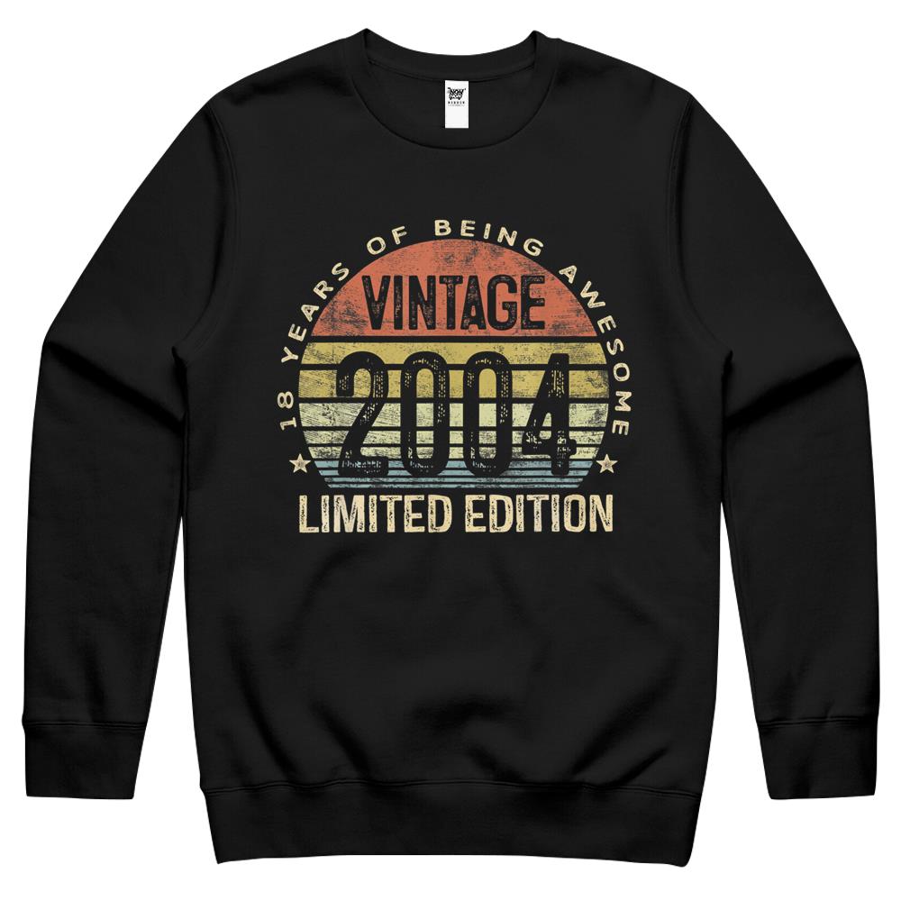 18 Year Old Gifts Vintage 2004 Limited Edition 18Th Birthday Crewneck Sweatshirt