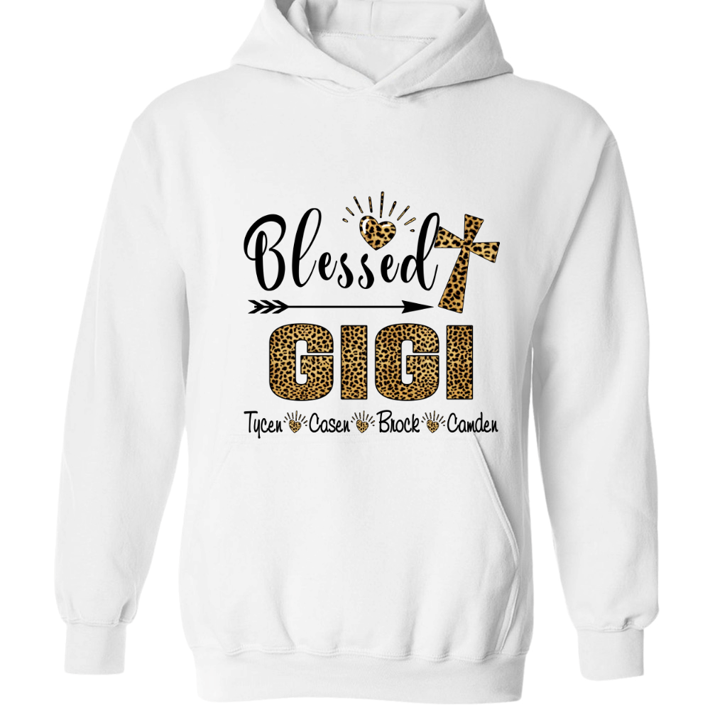 Blessed Grandma, Gigi Leopard Skin Hoodie