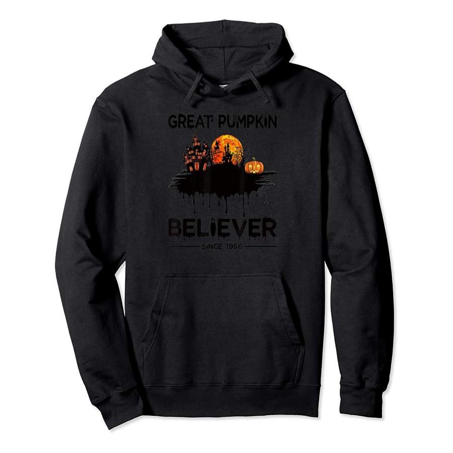 Great Pumpkin Believer Since 1966 Funny Dog Halloween Hoodie Premium Tee