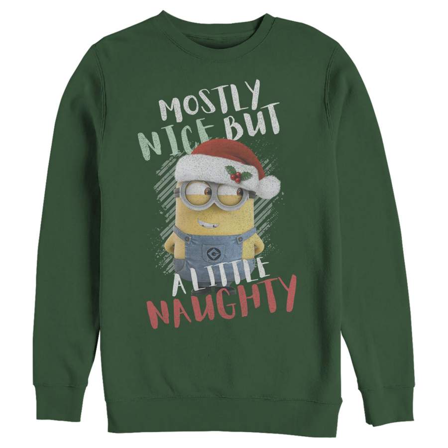 Despicable Me Men’s Christmas Minons A Little Naughty  Sweatshirt