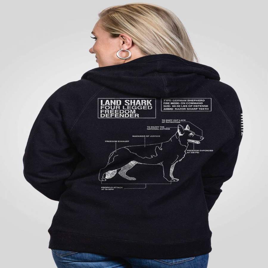 Women’s V-Neck Hoodie – Land Shark [LTD]