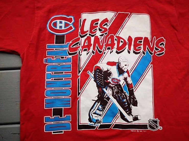 Vintage 1994 Les Canadiens De Montreal Montreal Canadiens Bright Red Shirt