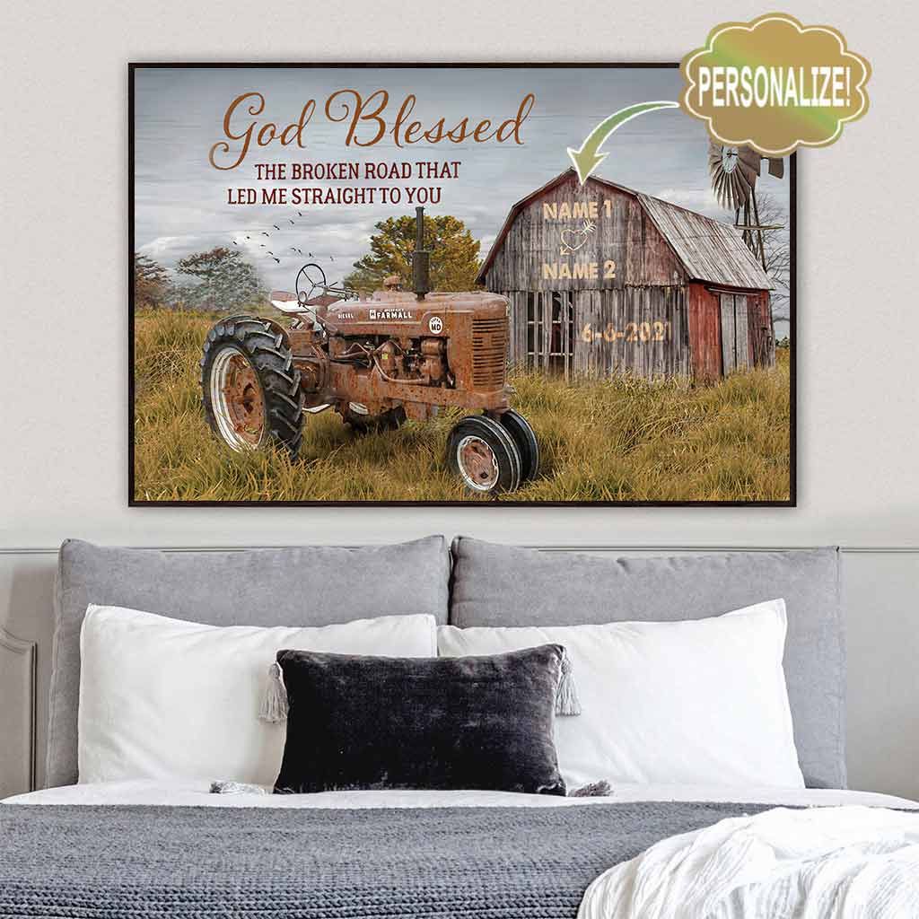 God Blessed The Broken Road - Farmer Personalized Poster - Poster Art ...