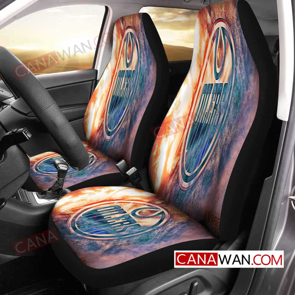 Edmonton Oilers Logo Art Style11 3D Customized Personalized Car Seat Cover