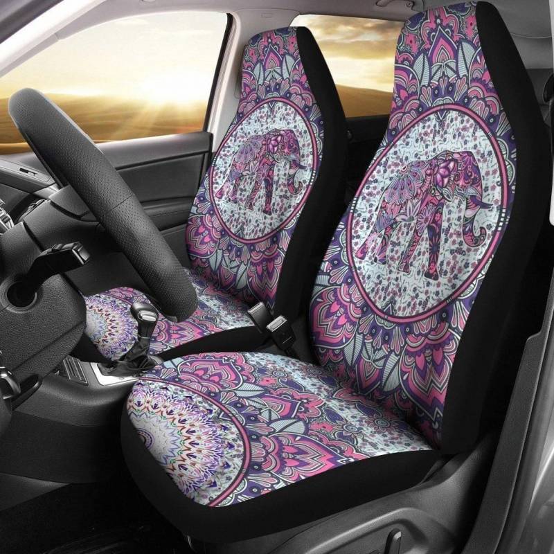 Purple Elephant Car Seat Covers Set of 2