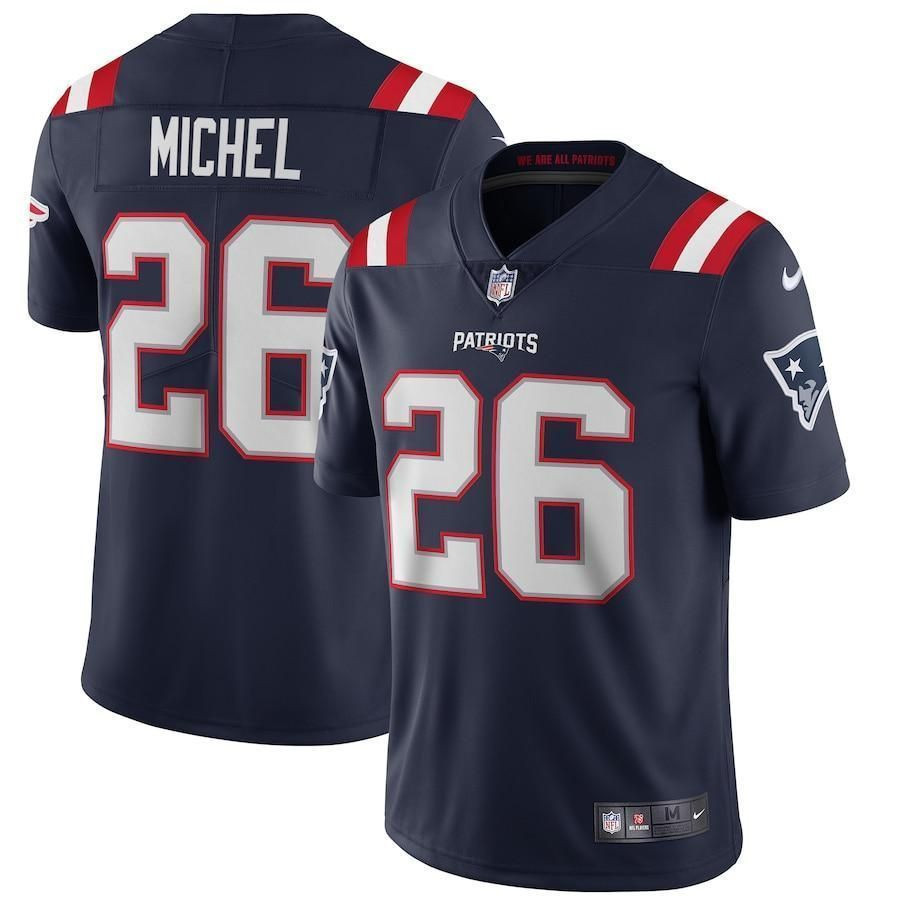 New England Patriots Sony Michel Navy Vapor Limited 3D Jersey