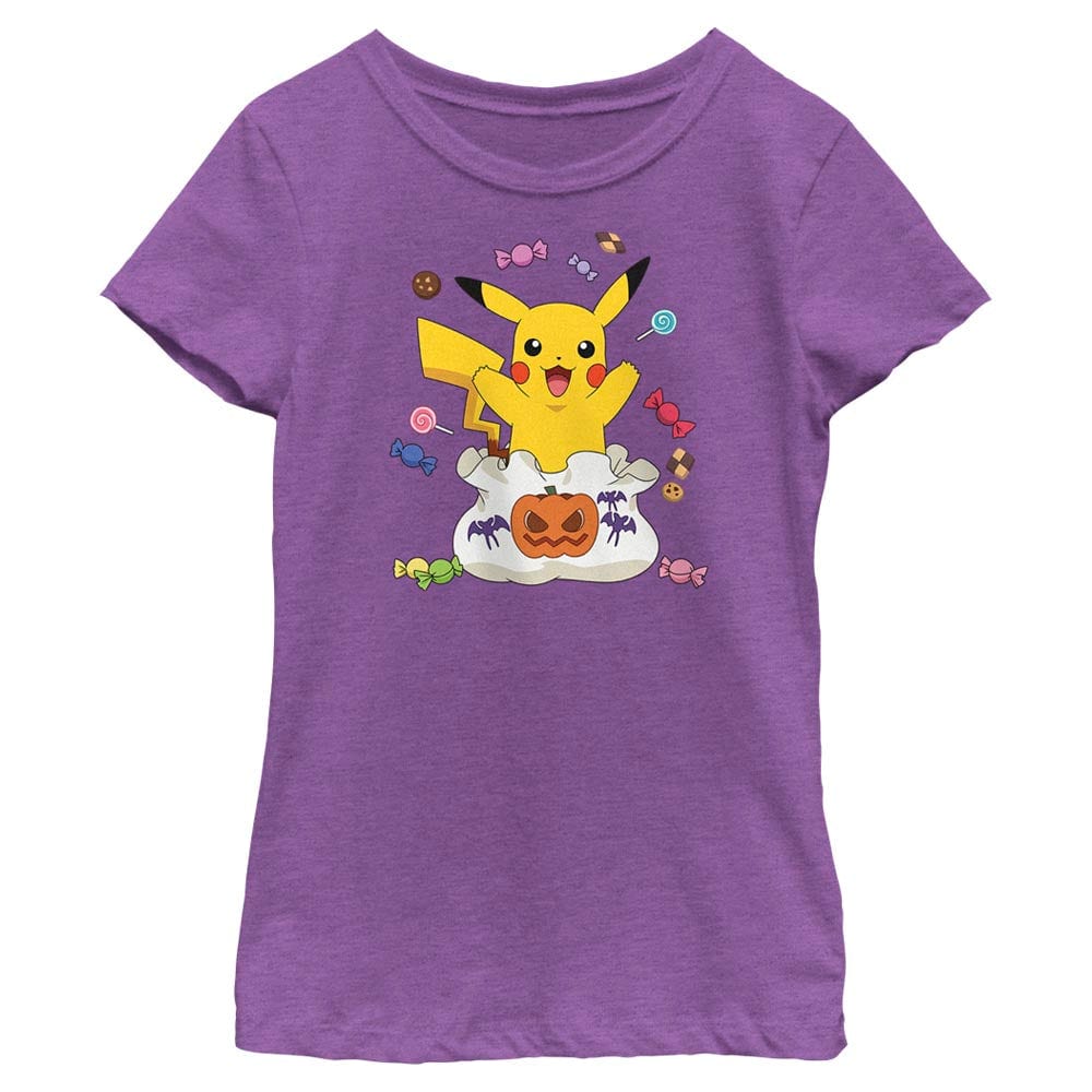 Pika Candy – Pokemon Purple Youth Girl’S T-Shirt