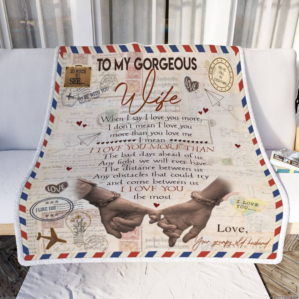 To My Wife, I Love You Letter Sofa Throw Blanket