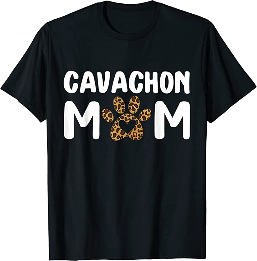 Cavachon Mom Mama Cavachon Lover Leopard Funny Mothers Day T-Shirt