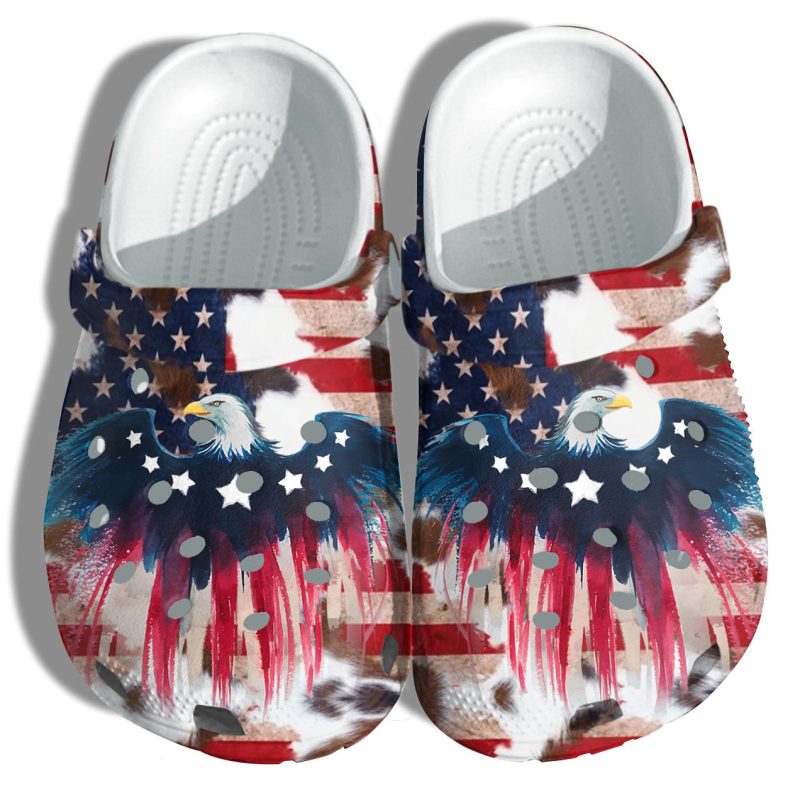 Brave Eagle Hawk America Flag Shoes Gift Grandpa Veteran – Veterans Thank You 4Th Of July Shoes Birthday Gift