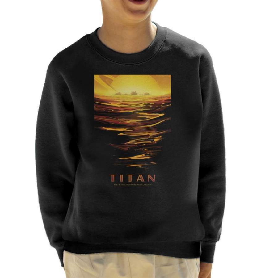 NASA Titan Interplanetary Travel Poster Kid’s Sweatshirt