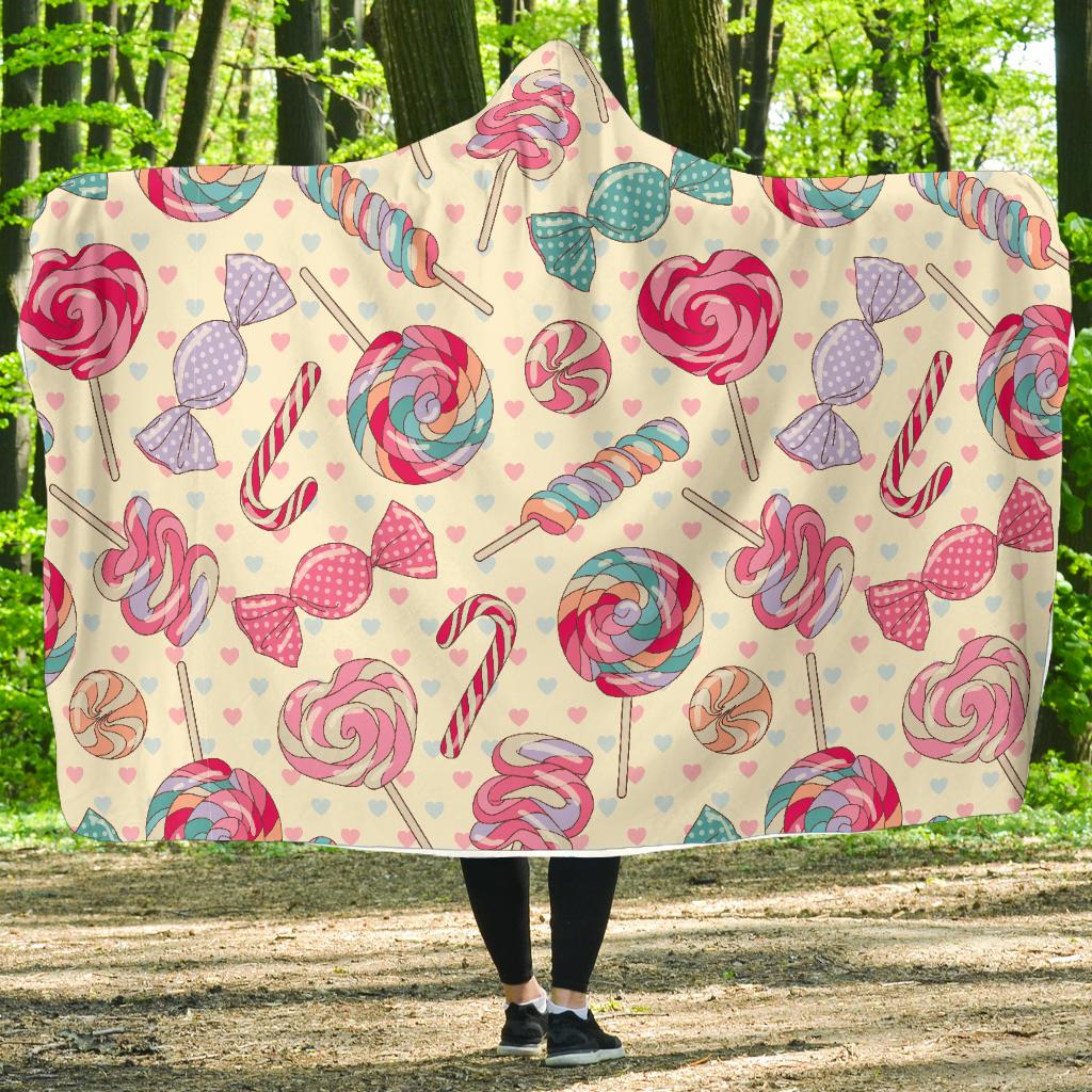 Candy Pattern Print Design Ca04 Hooded Blanket