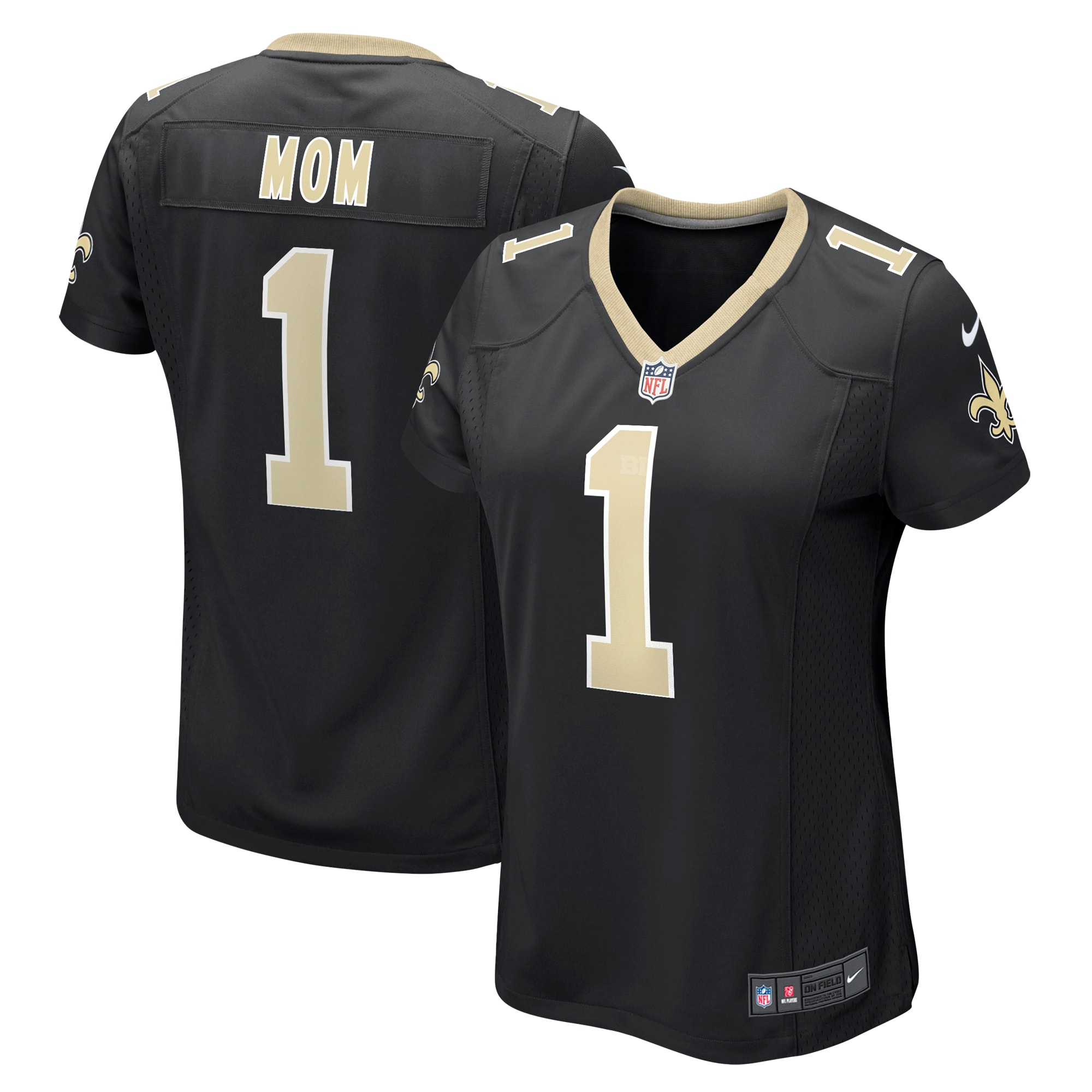 Number 1 Mom New Orleans Saints Women's Game Jersey – Black