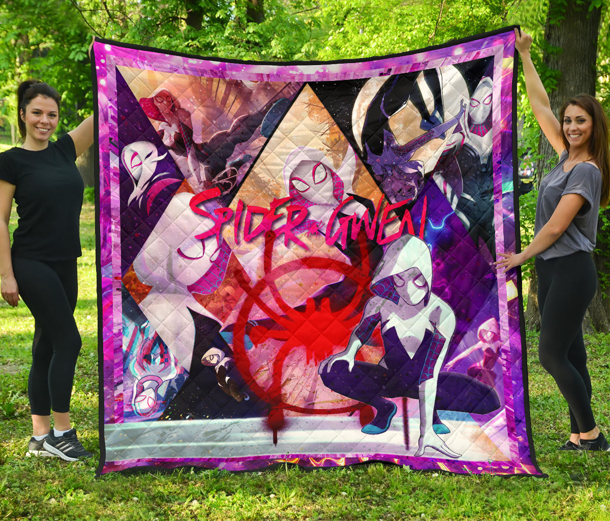 Spider Gwen Into The Spiderverse Premium Quilt Blanket Movie Home Decor Custom For Fans Nt051002