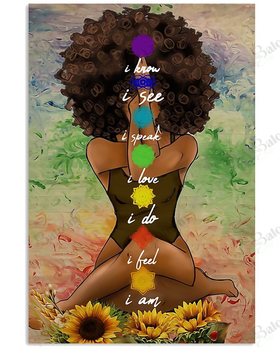 Yoga African American Wall Art Vertical Poster 050