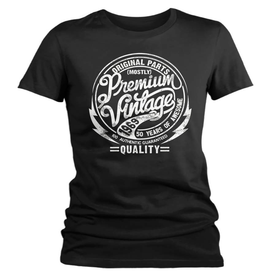 Women’s Premium Vintage T Shirt 1969 Birthday Made In Shirt 50th Birthday Tee 50 Years Awesome Gift Idea Vintage Tee