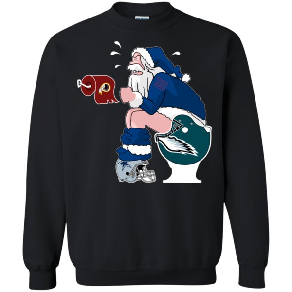 Shop New York Giants Toilet Santa Claus Sweatshirt