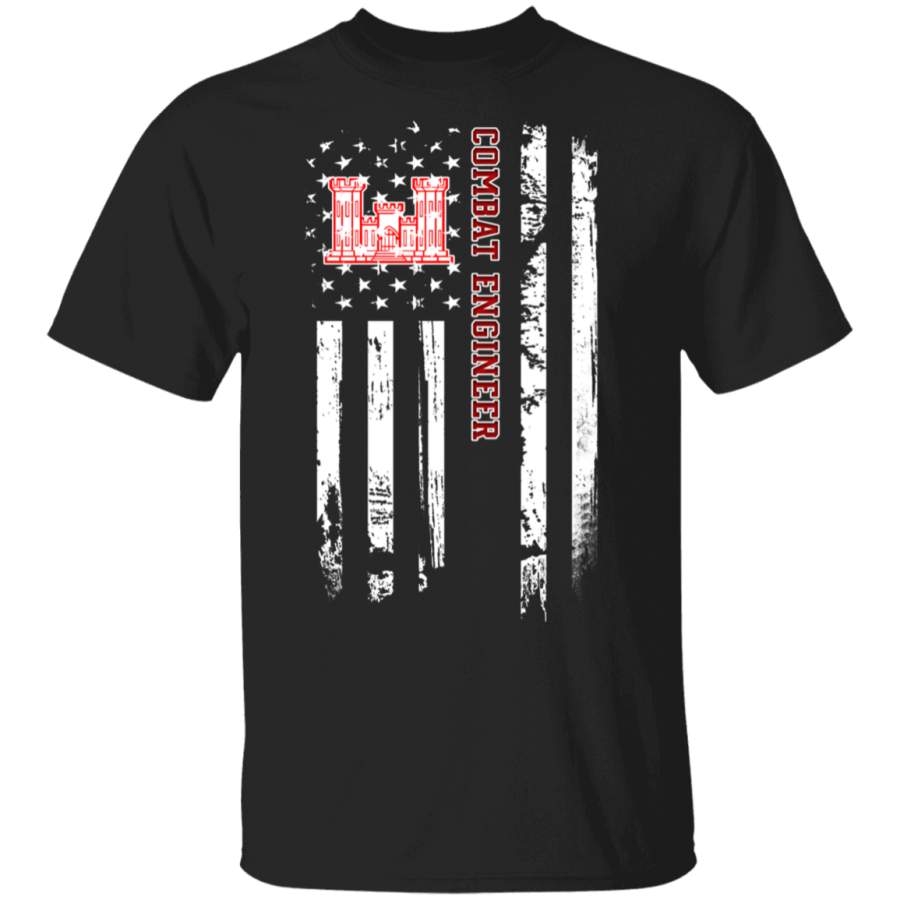 Combat Engineer Veteran American Flag Father’s Day Veteran’s Day Tshirt