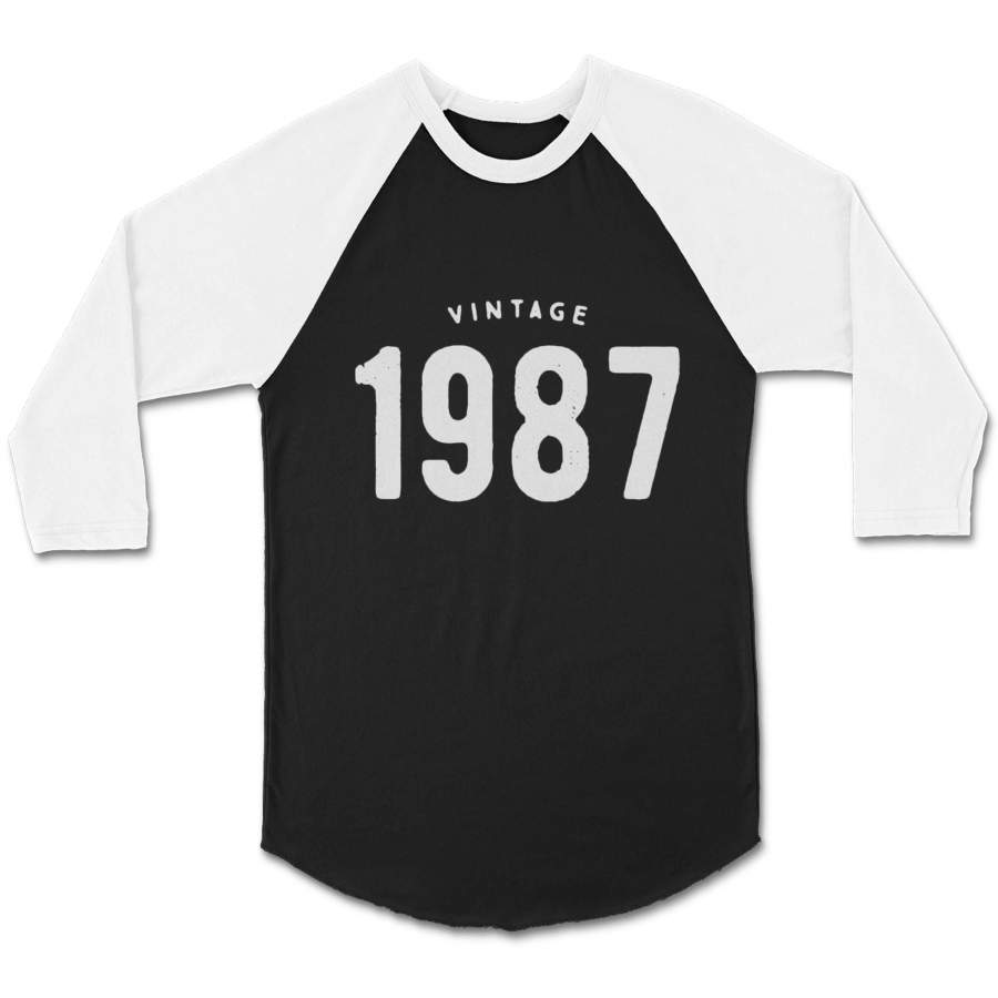 30th Birthday Gift For Her Vintage 1987 CPY Unisex 3/4 Sleeve Baseball Tee T-Shirt