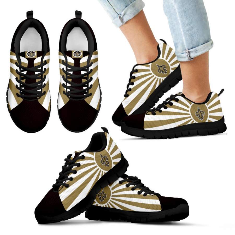 Rising Sun Sparkling Tremendous New Orleans Saints Sneakers