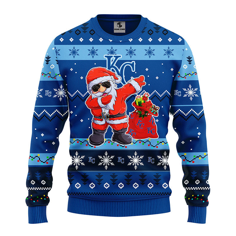 Kansas City Royals Dabbing Santa Claus Christmas Ugly Sweater