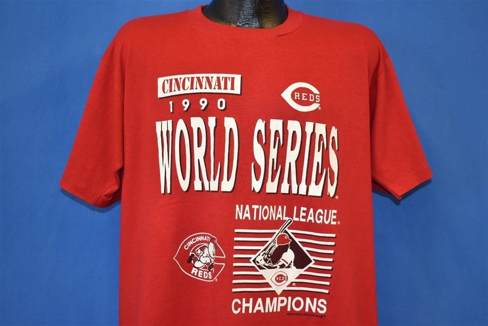 90S Cincinnati Reds 1990 World Series T-Shirt Extra