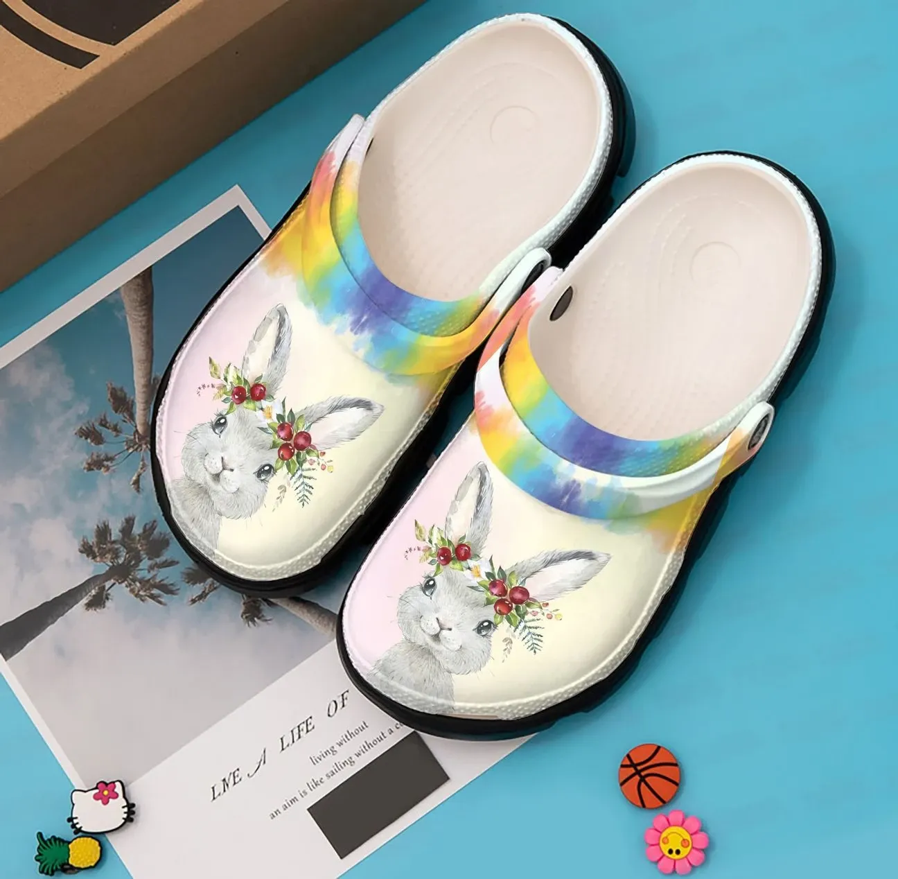 Rabbit Personalized Clog Custom Crocs Comfortablefashion Style Comfortable For Women Men Kid Print 3D White Rabbit