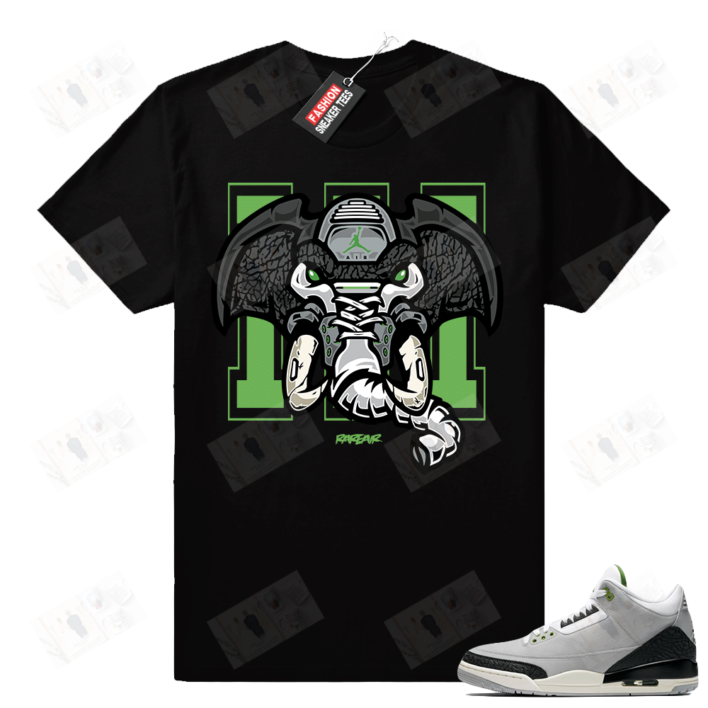 Match Jordan 3 Chlorophyll | Elephant 3S | Black Shirt