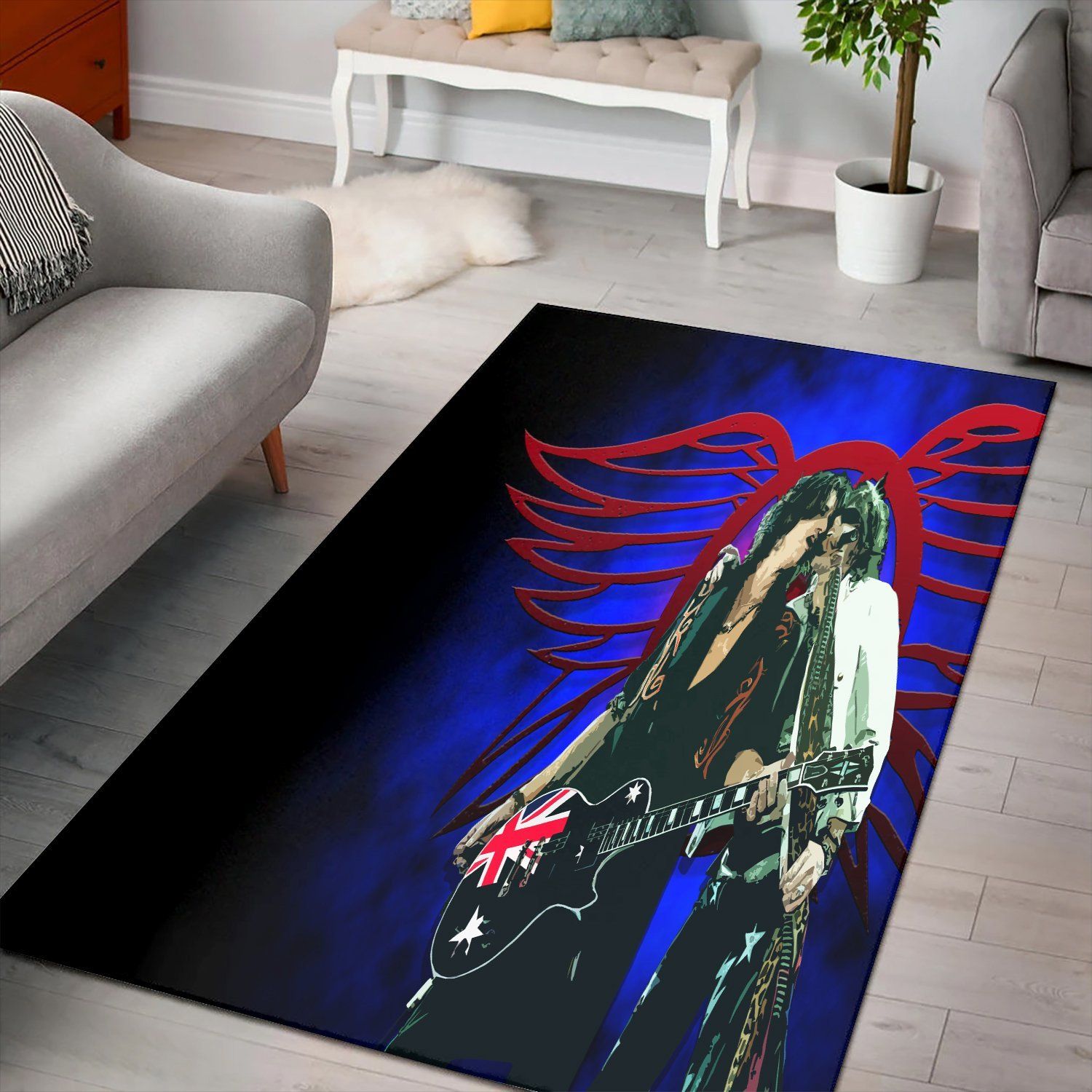 Aerosmith Computer  Rug, Area Rug, Floor Decor, Bedroom Living Room Decor, Gift For Fans