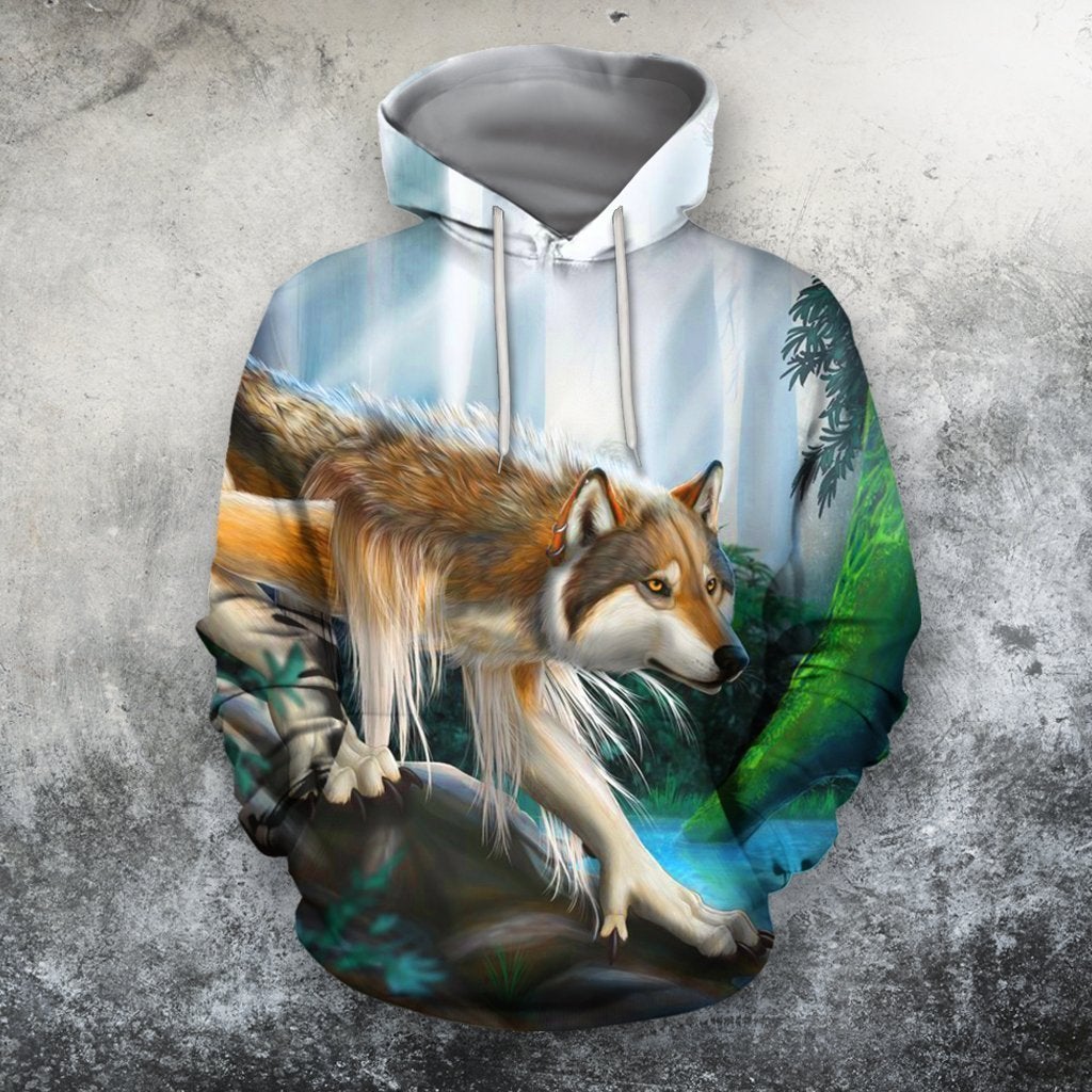 3D All Over Print Animals Wolves Hoodie