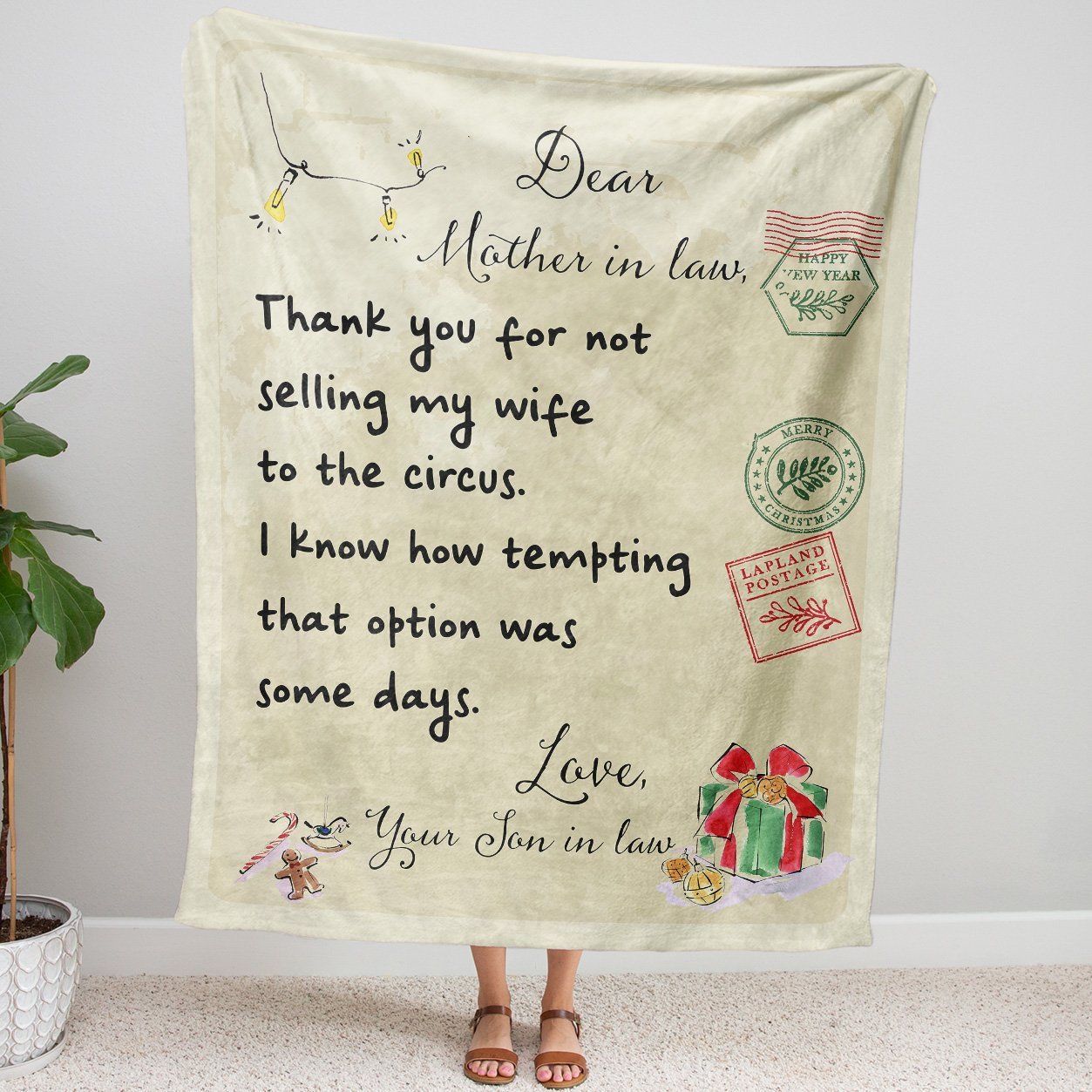 Thank You For Not Selling My Wife To The Circus, Fleece Blanket – Quilt Blanket, Thank You Gifts For Mother’S Day, Meaningful Mother’S Day Gift From Son In Law, Home Decor Bedding Couch Sofa Soft And Comfy Cozy