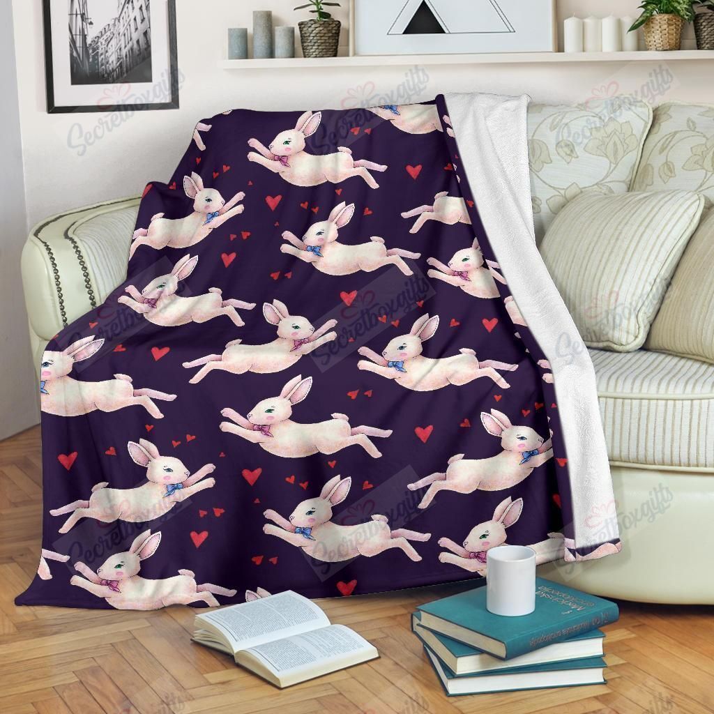 Pink Rabbit Pattern YQ2402147CL Fleece Blanket