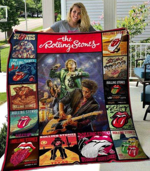 The Rolling Stones Merch Premium Quilt Blanket 007