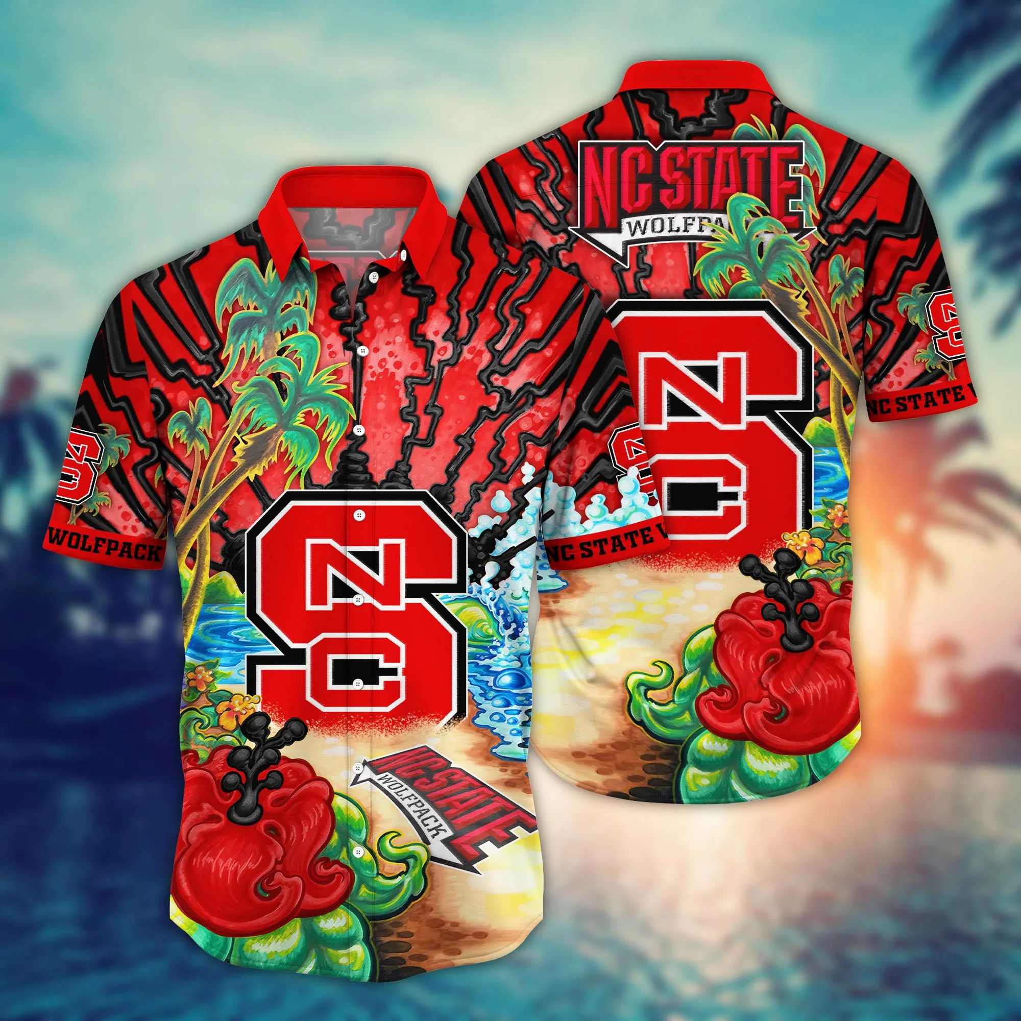 Nc State Wolfpack NCAA Hawaiian Shirt Beach Daystime Aloha Shirt